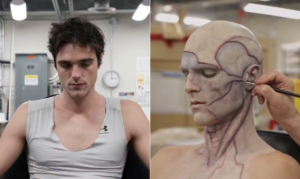 Actor’s transformation to be Frankenstein in a film is impressive; moving required 11 hours a day; check it out